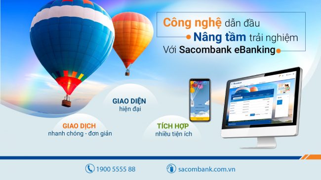 Đăng ký dịch vụ Eking Bank Sacombank nhanh chóng tại ngân hàng